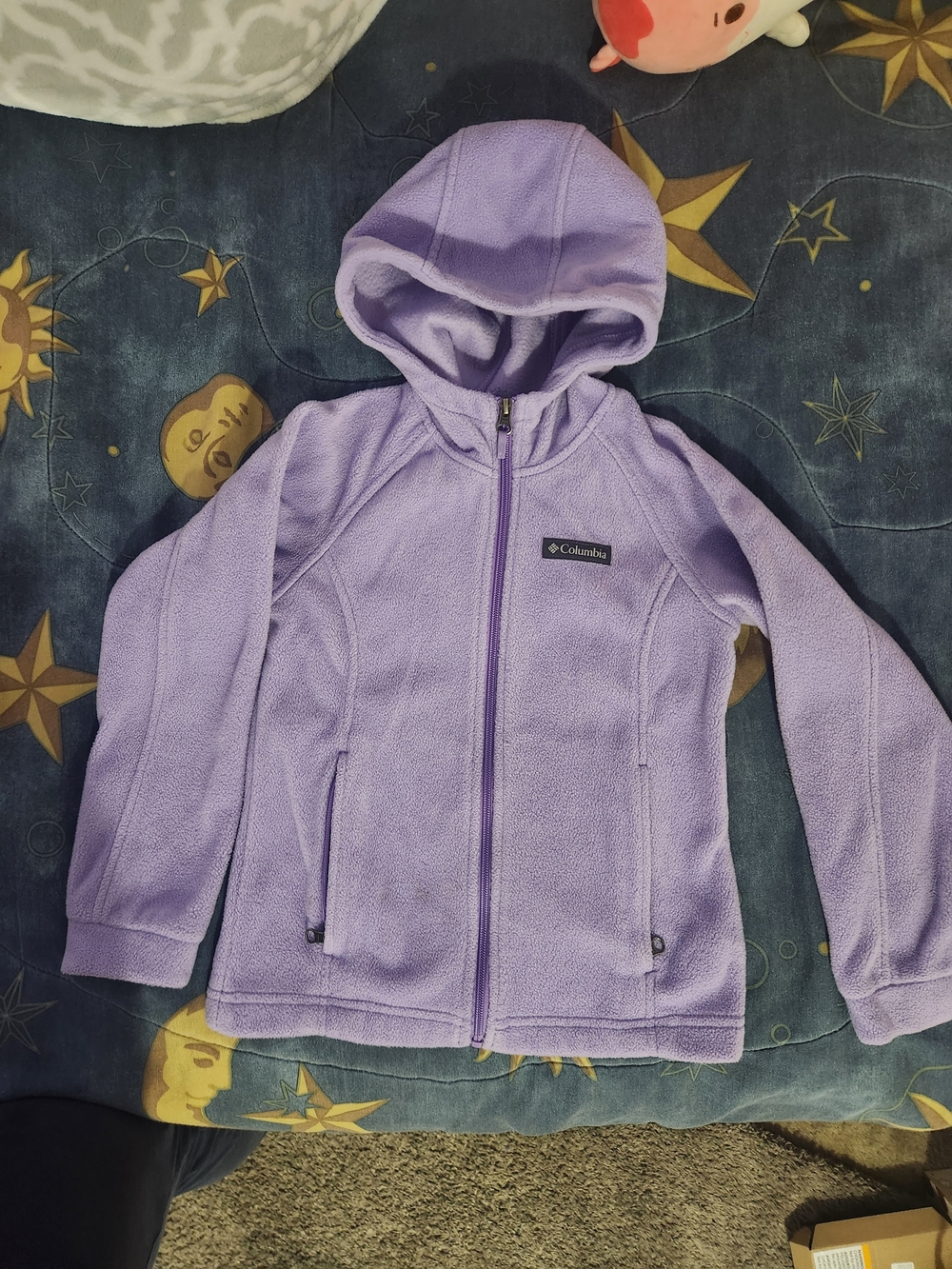 Columbia Kids' Lavender Fleece Hooded Jacket, Size 7/8